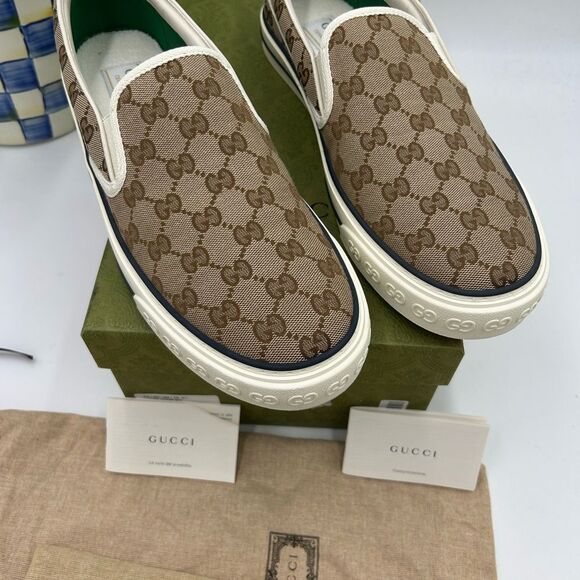 Men's Gucci tennis 1977 low top slip on sneakers size 12 made in Italy - Picture 3 of 9